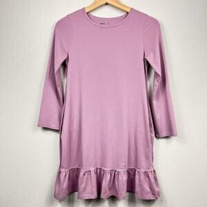 Pact Organic Cotton Girls T-Shirt Dress Size 10-12 Ruffle Tiered Stretch Soft